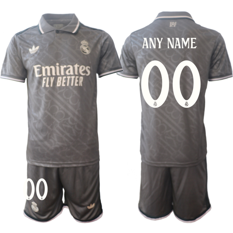 Men 2024-2025 Club Real Madrid away Grey customized Soccer Jersey